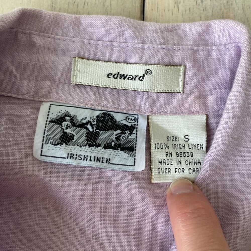 Edward 100% Pure Irish Linen Women’s Tunic Pastel Purple Size S Spring - Picture 4 of 9